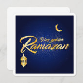 Klassische Eid Mubarak Ramadan Gruß-Karte Einladung (Vorne/Hinten)