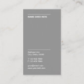 Klassische einfache berufliche vertikale visitenkarte (Rückseite)