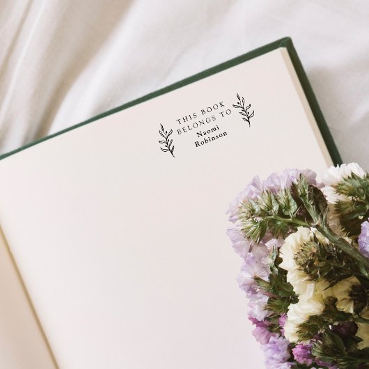 Klassische einfache Blätter Die Bibliothek des Ind Gummistempel