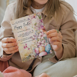 Klassische einfache Blumen und Eier glücklich Oste Einladung