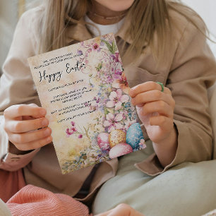 Klassische einfache Blumen und Eier glücklich Oste Einladung