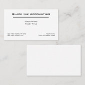 Klassische einfache Buchhalter-Visitenkarten Visitenkarte (Vorne/Hinten)