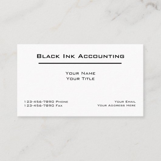 Klassische einfache Buchhalter-Visitenkarten Visitenkarte (Vorderseite)