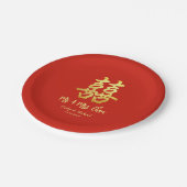 Klassische, einfache chinesische Hochzeit doppelte Pappteller (Schrägansicht)