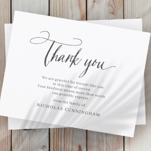 Klassische einfache Cursive Typografie Dankeskarte