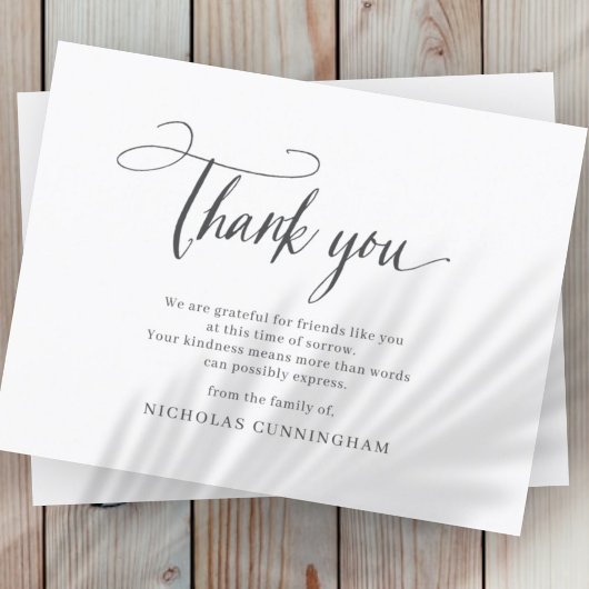 Klassische einfache Cursive Typografie Dankeskarte