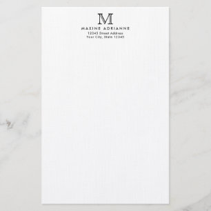Klassische einfache einfache, moderne Monogramm-Na Briefpapier