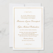 Klassische einfache Elegance Gold Text Hochzeit Einladung (Vorderseite)