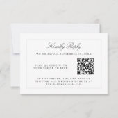 Klassische einfache Elegance Hochzeit RSVP mit QR- (Vorderseite)