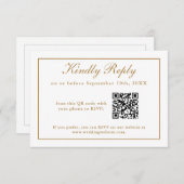 Klassische einfache Elegance Hochzeit RSVP mit QR- (Vorne/Hinten)
