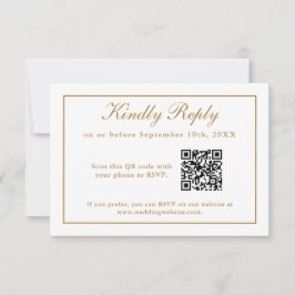 Klassische einfache Elegance Hochzeit RSVP mit QR-