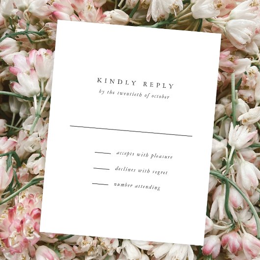 Klassische einfache Elegant-Art-Wedding-RSVP-Karte Einladung