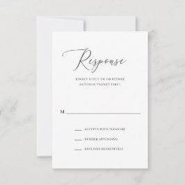 Klassische einfache formelle Hochzeit RSVP Karte