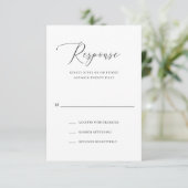 Klassische einfache formelle Hochzeit RSVP Karte (Stehend Vorderseite)