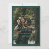 Klassische einfache Fotohochzeit in Smaragdgrün Save The Date (Vorderseite)