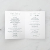 Klassische einfache Hochzeit in Smaragdgrün Programm (Innenseite)