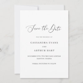 Klassische Einfache Hochzeit ohne Foto Save The Date