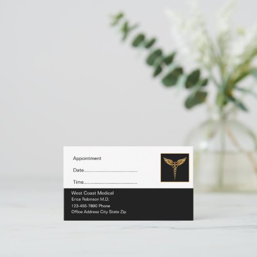 Klassische einfache medizinische Terminkarten Terminkarte (Stehend Vorderseite)