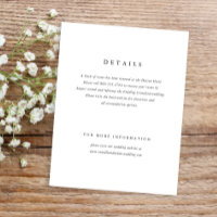 Klassische, einfache Minimal-Elegant-Art Hochzeit
