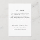 Klassische, einfache Minimal-Elegant-Art Hochzeit Begleitkarte (Vorderseite)