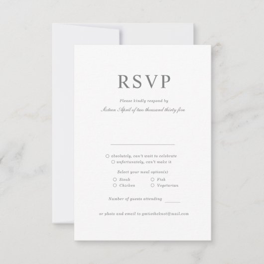 Klassische Einfache Minimalistische UAWG-Antwortka RSVP Karte (Vorderseite)