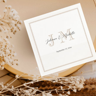 Klassische einfache moderne Initials Monogram Mini Serviette