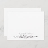 Klassische, einfache Moderne Name Butterfly Motif Mitteilungskarte (Vorne/Hinten)