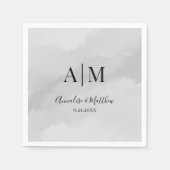 Klassische einfache Monogramm-Hochzeit Serviette (Vorderseite)