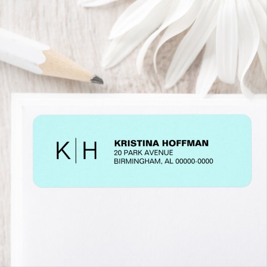 Klassische einfache Monogramm-Rücksendeadresse (Insitu)