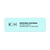 Klassische einfache Monogramm-Rücksendeadresse (Vorne)