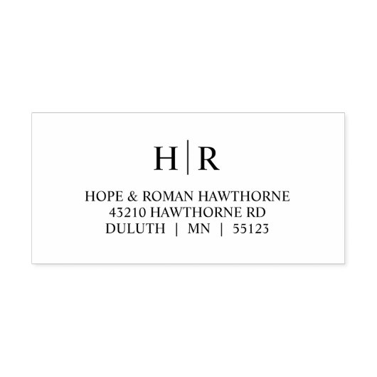 Klassische einfache Monogramm-Rücksendeadresse Permastempel (Design)