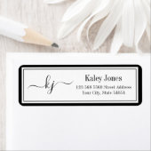 Klassische einfache Monogramm-Schwarz-weiße Adress (Insitu)