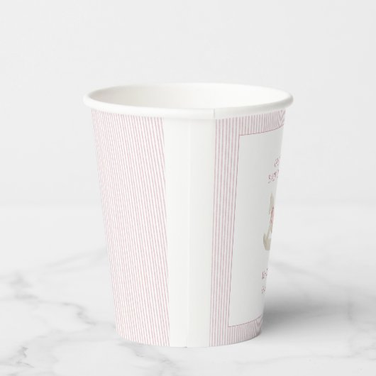 Klassische, einfache rosa Rocking Horse Girl Babyd Pappbecher (Rechts)