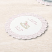 Klassische, einfache rosa Rocking Horse Girl Babyd Untersetzer (angewinkelt)