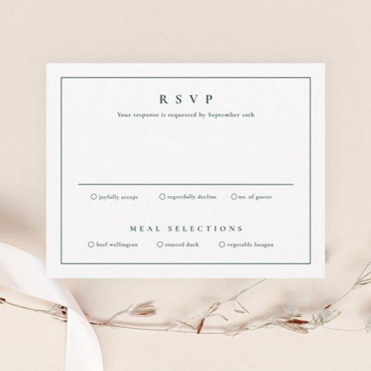 Klassische, einfache Sauberkeit Elegante Hochzeit Einladung