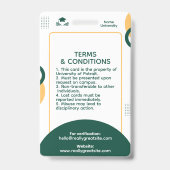 Klassische Einfache Studentenausweis Ausweis (Rückseite)