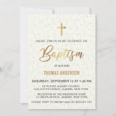 Klassische einfache Vintage Goldtaufe Einladung (Vorderseite)