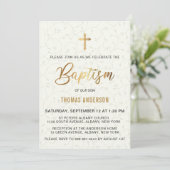 Klassische einfache Vintage Goldtaufe Einladung (Stehend Vorderseite)