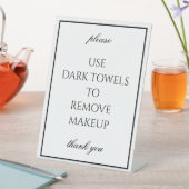 Klassische, einfache weiße Makeup Handtuchmarke Ab Sockelschild (In Situ)