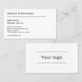 Klassische, einfache White Business Card mit Ihrem Visitenkarte (Vorne/Hinten)