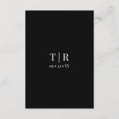 Klassische Einfachheit Schwarz/Weiß Hochzeitsdetai Begleitkarte (Rückseite)