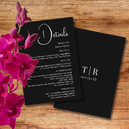 Klassische Einfachheit Schwarz/Weiß Hochzeitsdetai Begleitkarte