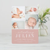 Klassische Einführung | Geburt mehrerer Fotos Ankündigung (Stehend Vorderseite)