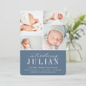 Klassische Einführung | Geburt mehrerer Fotos Ankündigung (Stehend Vorderseite)