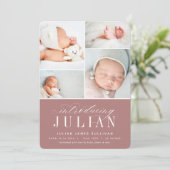 Klassische Einführung | Geburt mehrerer Fotos Ankündigung (Stehend Vorderseite)