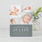 Klassische Einführung | Geburt mehrerer Fotos Ankündigung (Stehend Vorderseite)