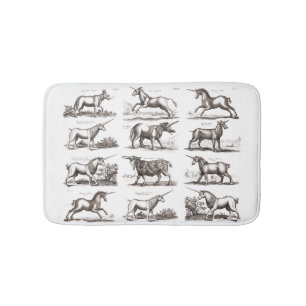 Klassische Einhorn Antike Mythische Magische Kreat Badematte