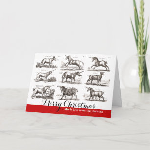 Klassische Einhorn Antike Mythische Magische Kreat Feiertagskarte