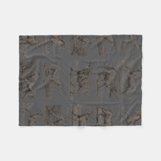 Klassische Einhorn Antike Mythische Magische Kreat Fleecedecke (Vorderseite (Horizontal))