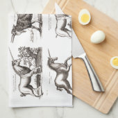 Klassische Einhorn Antike Mythische Magische Kreat Geschirrtuch (Viertel Falte)